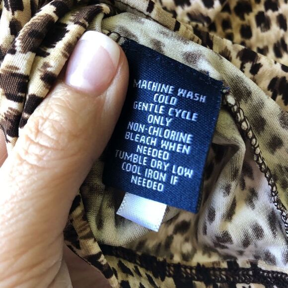 Chaps Animal Print Top - Picture 4 of 5